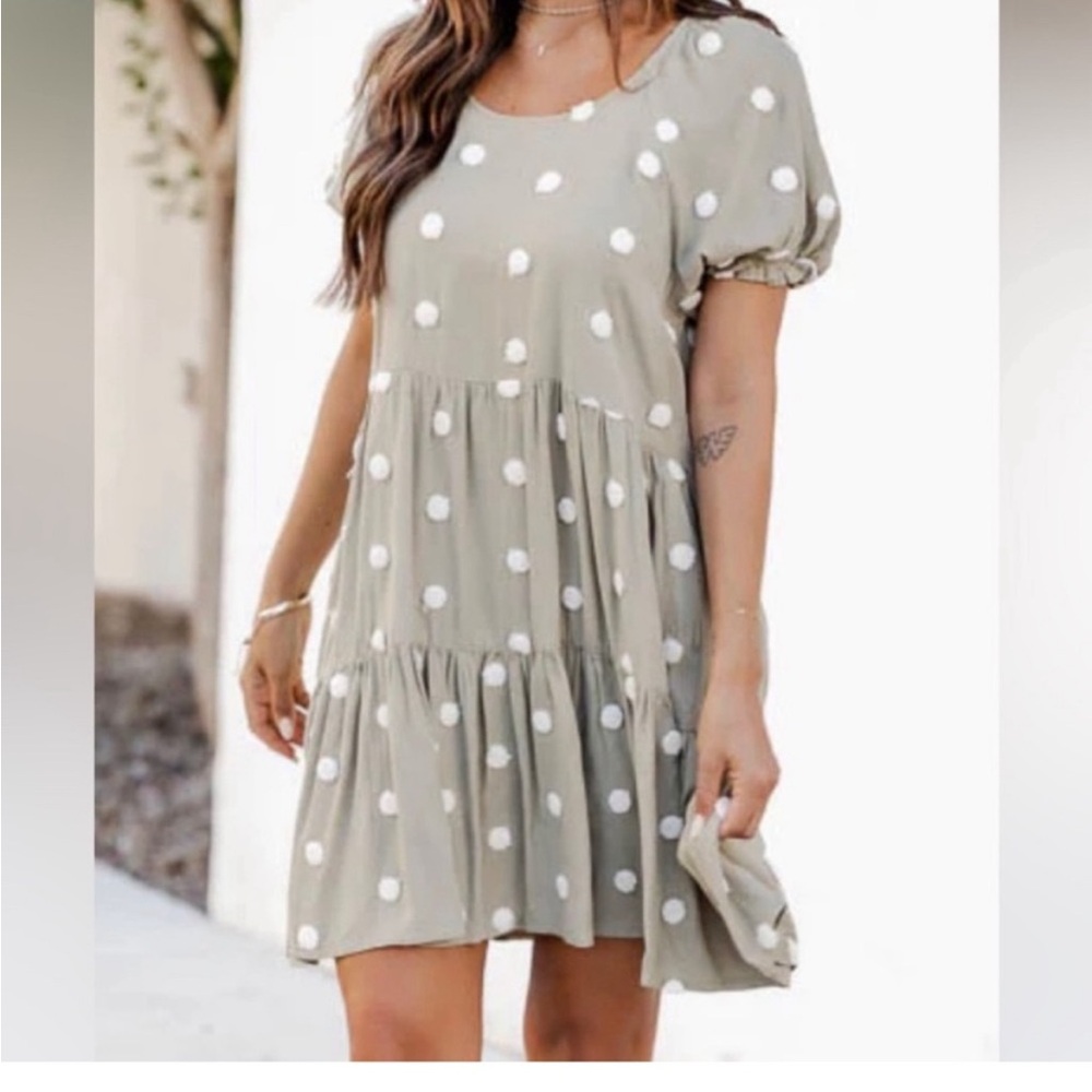 EUC Blu Pepper Polka Dot Tiered Dress